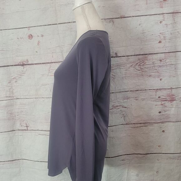 Franne Golde Christina Long Sleeve V Neck Jersey Tunic Top Size Small NWT - Picture 3 of 6